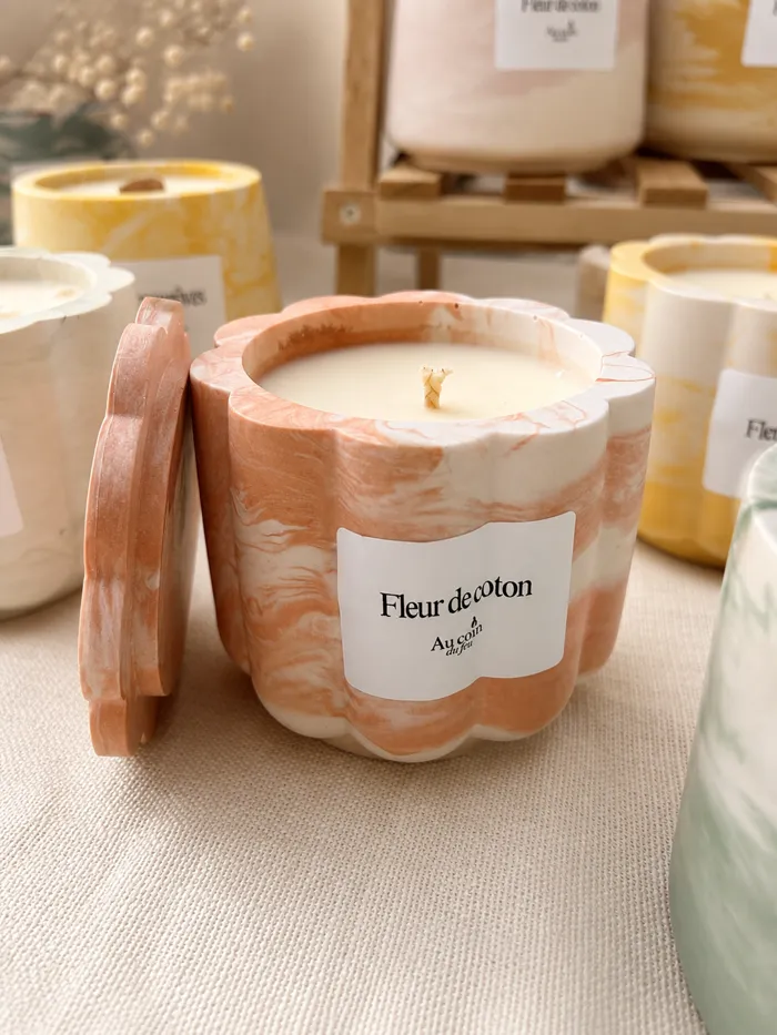 Bougie fleur Fleur de coton